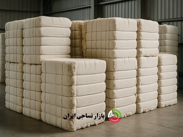 الیاف پنبه تصفیه شده عدل بندی شده
