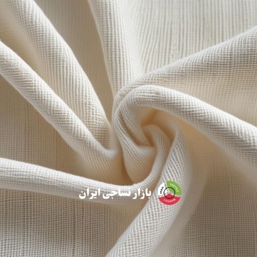 تصویر نمای نزدیک از یک پارچه تاری‌پودی ساده