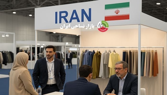 Iranian textile booth at international trade fair
