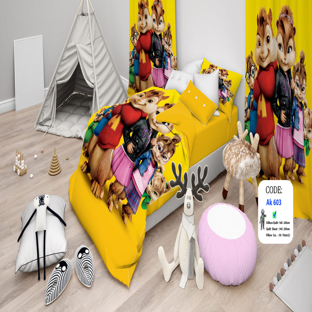 روتختی یک نفره میکرو پنبه طرح کودک آلوین کدak603